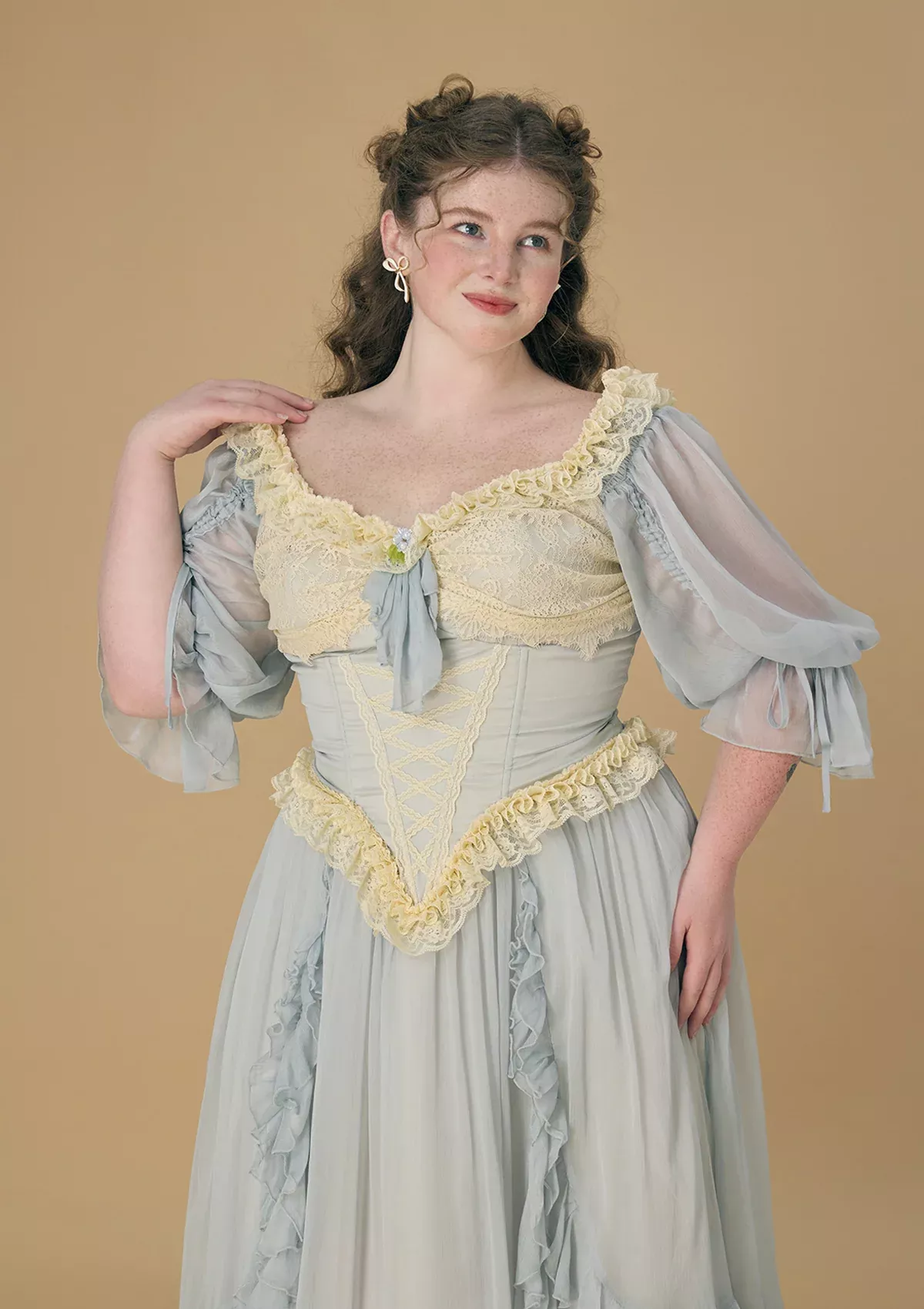 (US Exclusive)Curve & Plus "The skirt of Rila"Corset Dress